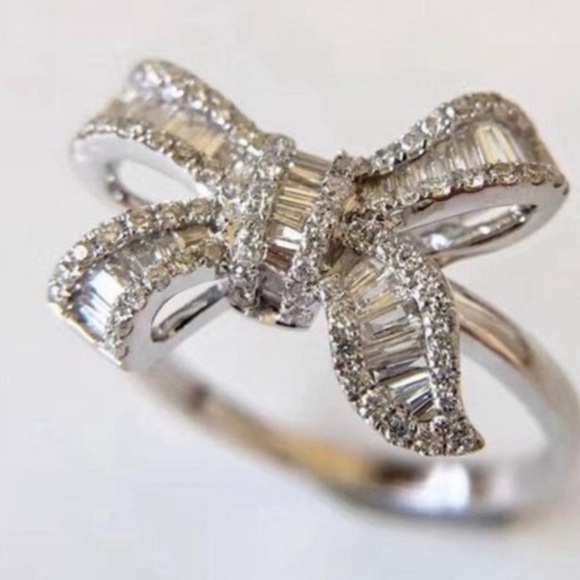 925 stamped Sterling Silver Elegant Bow Ring - SZ 9 | NEW - Picture 5 of 5